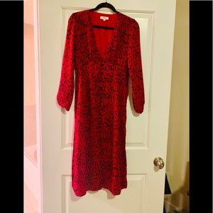 RAHI leopard scarlet dress. NEVER BEEN WORN